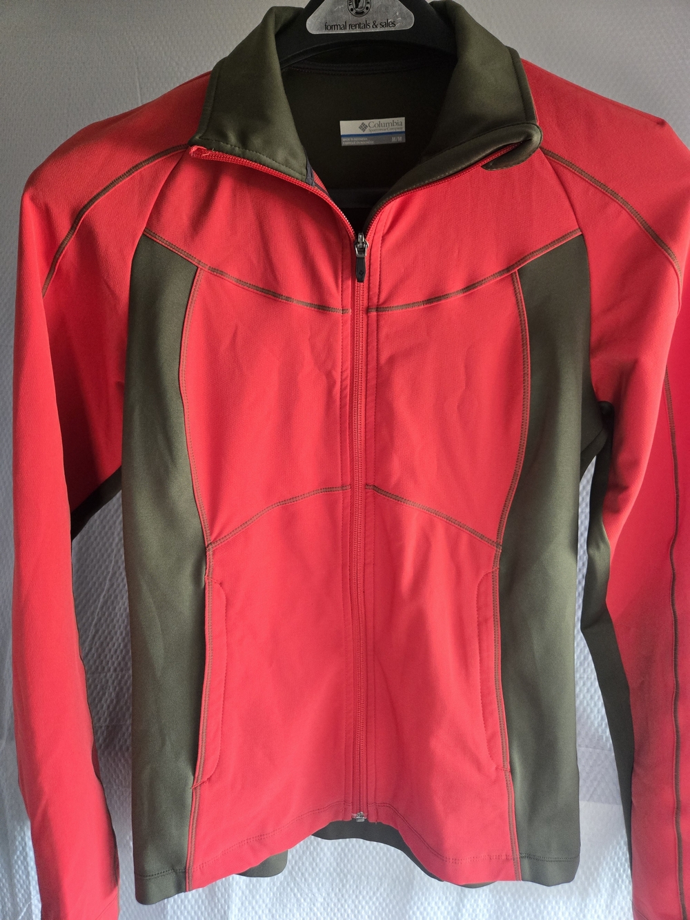 Columbia Men’s Two-Tone Red & Olive Full-Zip Jacket